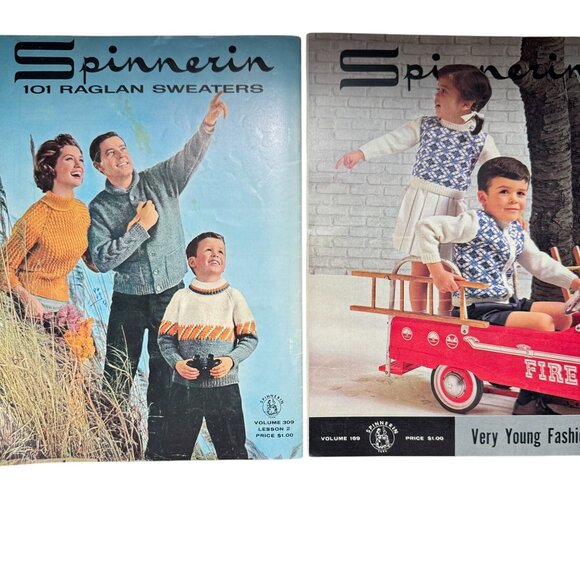 Vintage Spinnerin Knitting Pattern Books Set Vol. 309 & 169 1963/1966 - Picture 7 of 15